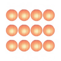 8" Paper Lantern Peach Blush Regular Wire Value Pack